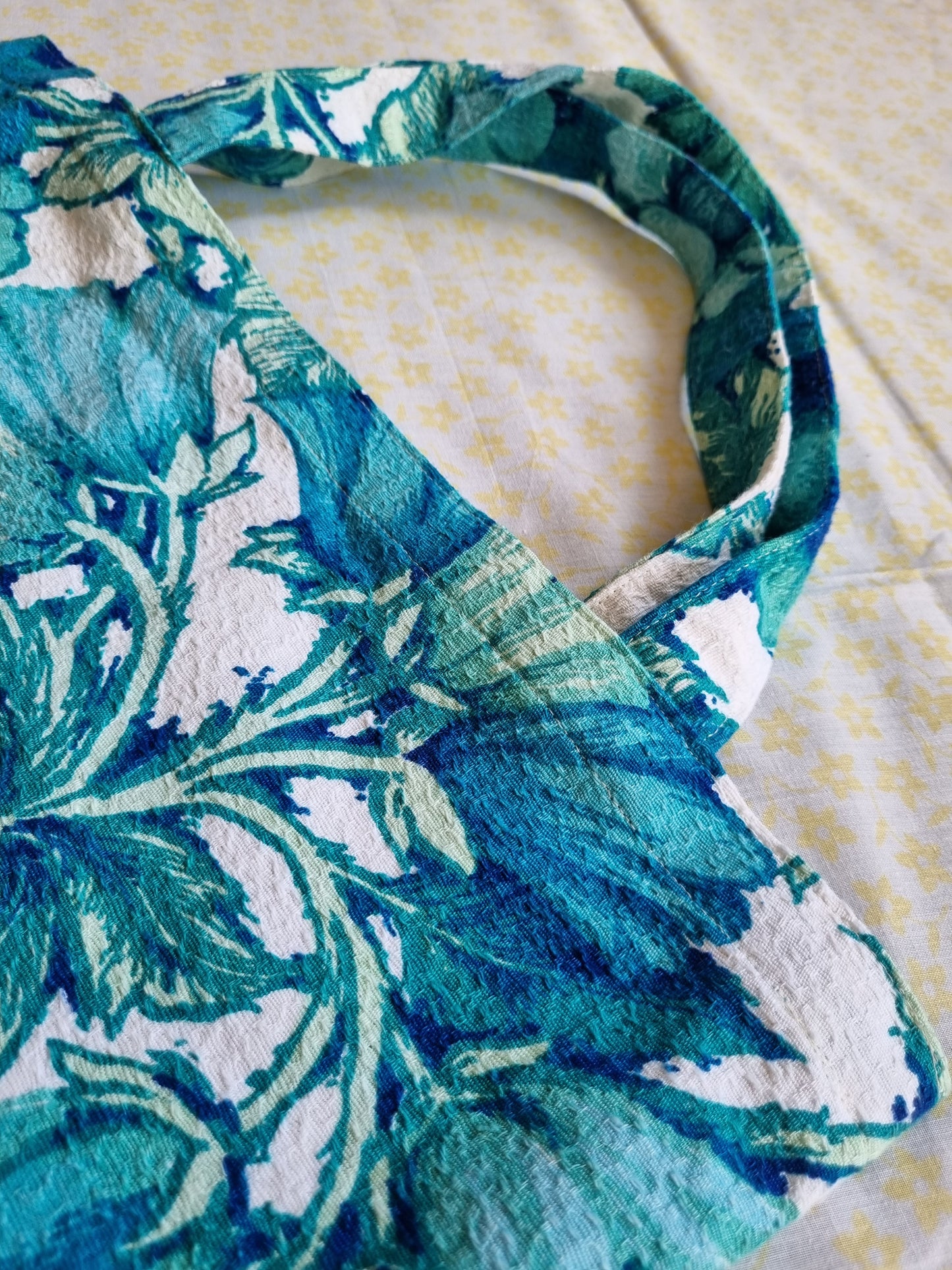 Floral Bark-Cloth Tote Bag
