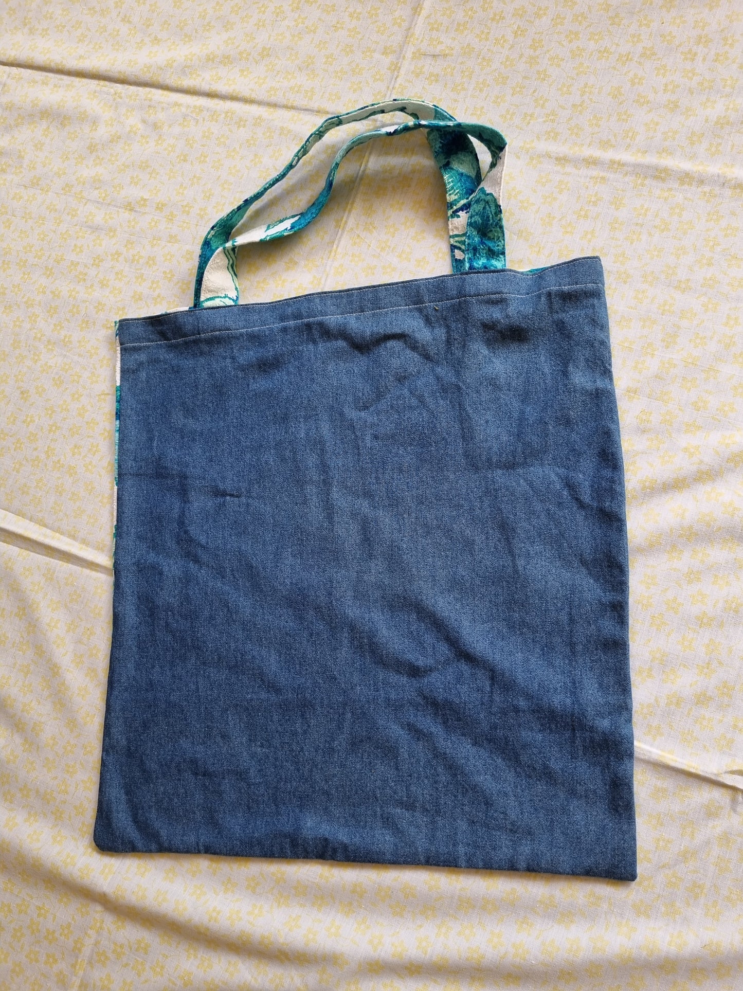 Floral Bark-Cloth Tote Bag