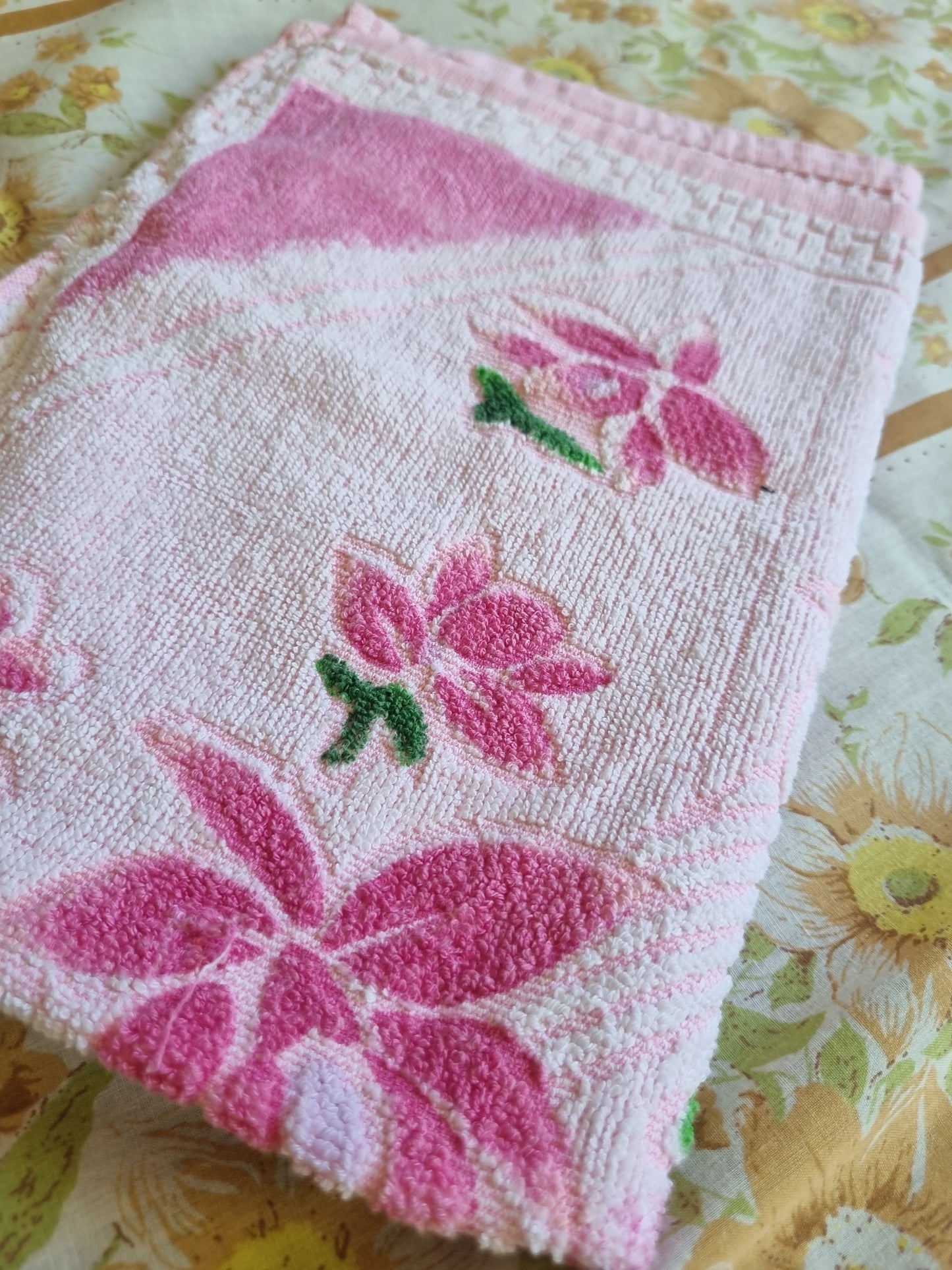 Vintage Hand Towel - Orchids
