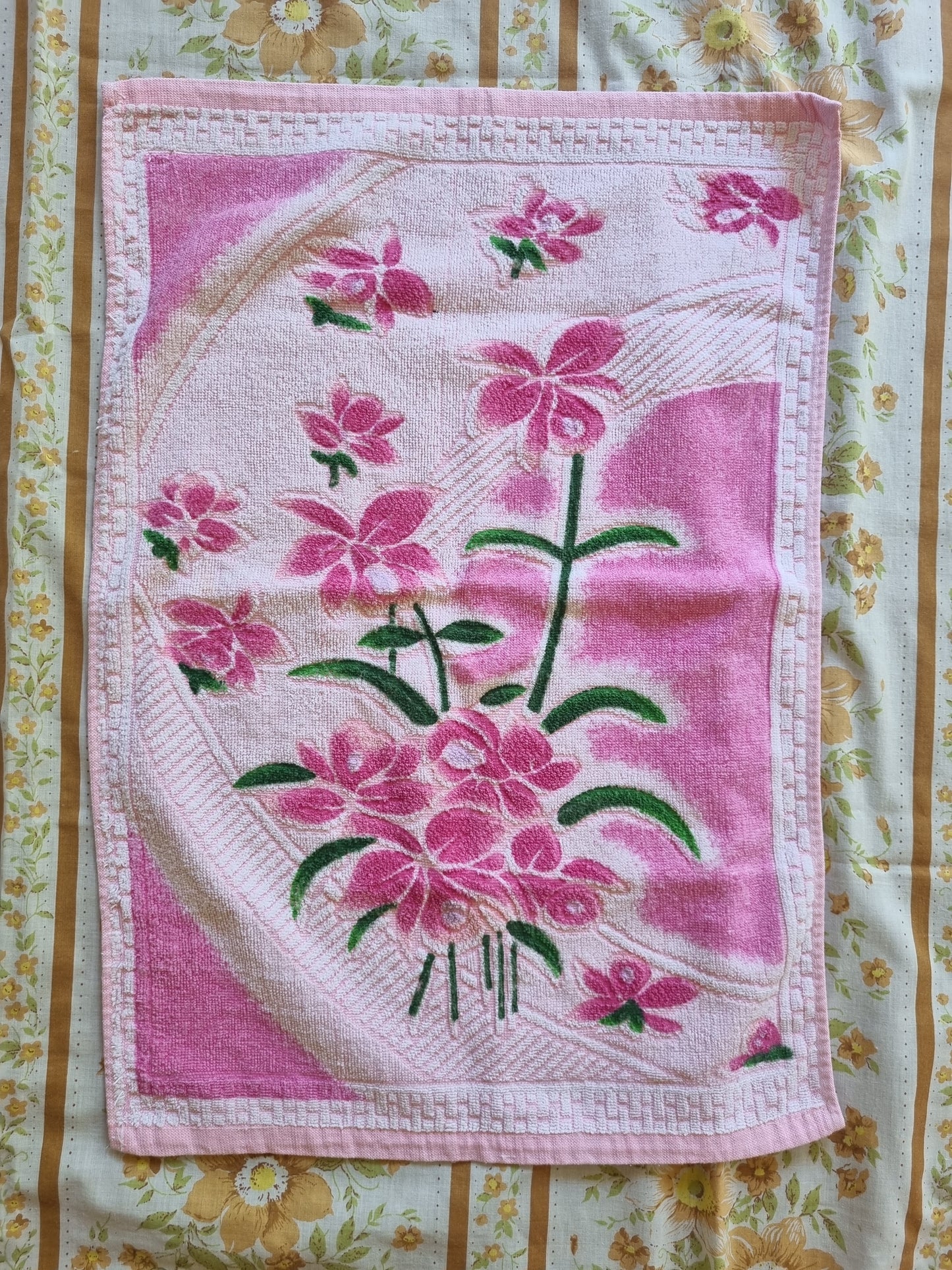 Vintage Hand Towel - Orchids