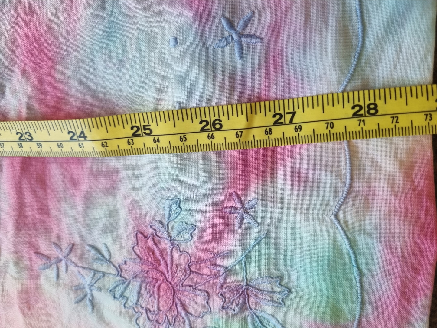 Tie Dye Pillowcase - Vintage Embroidery