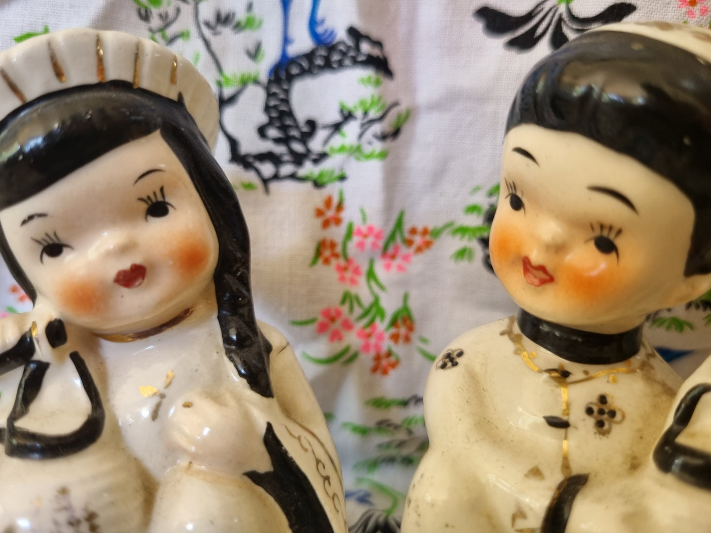 Vintage Ornaments Chinese Girl and Boy