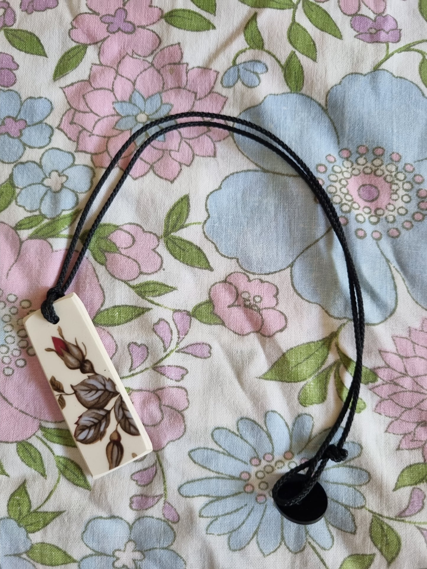 NEW Upcycled Ceramic Necklace - Rosebud