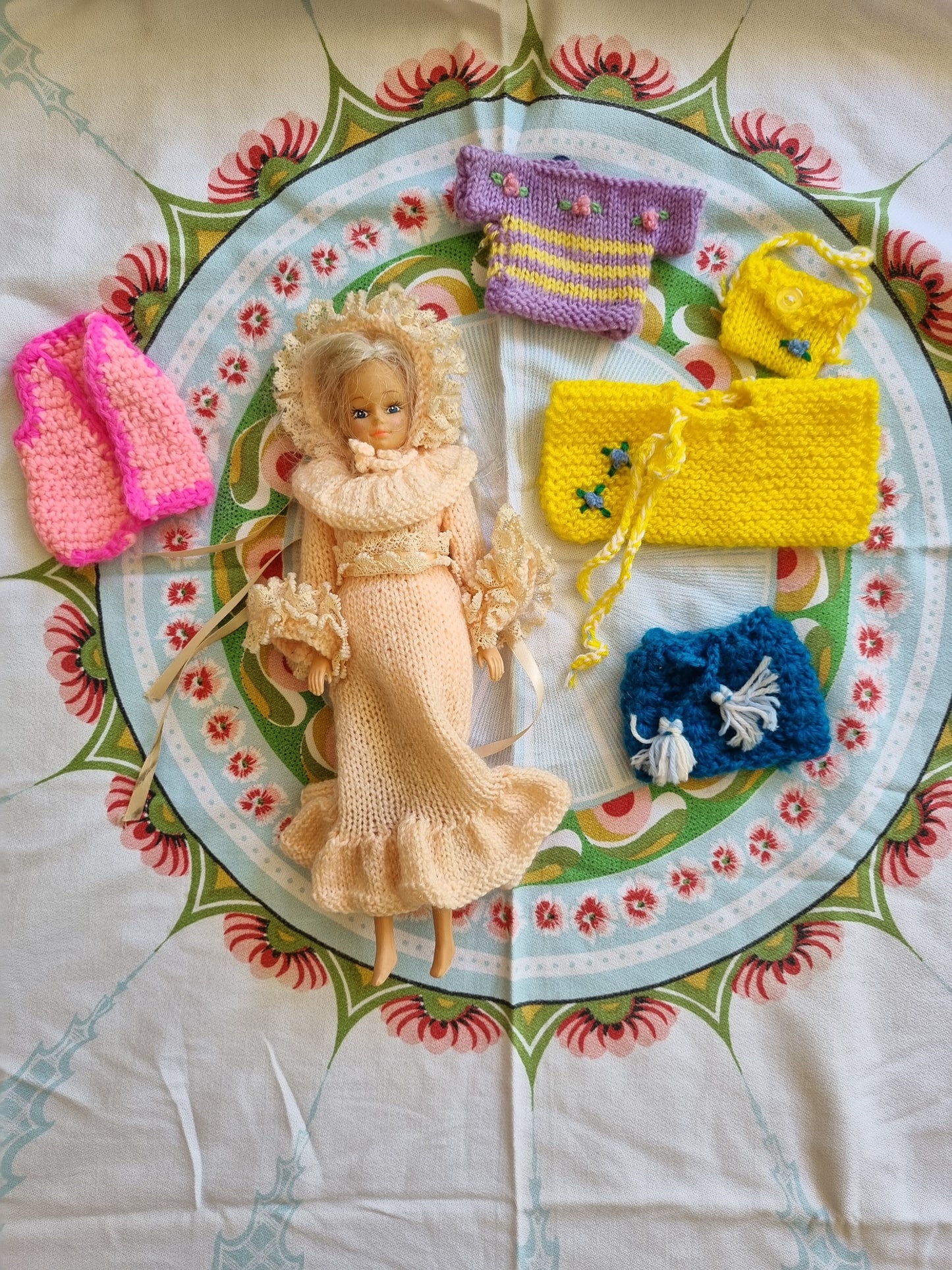 Fashion Doll with Knitted & Crocheted Clothes