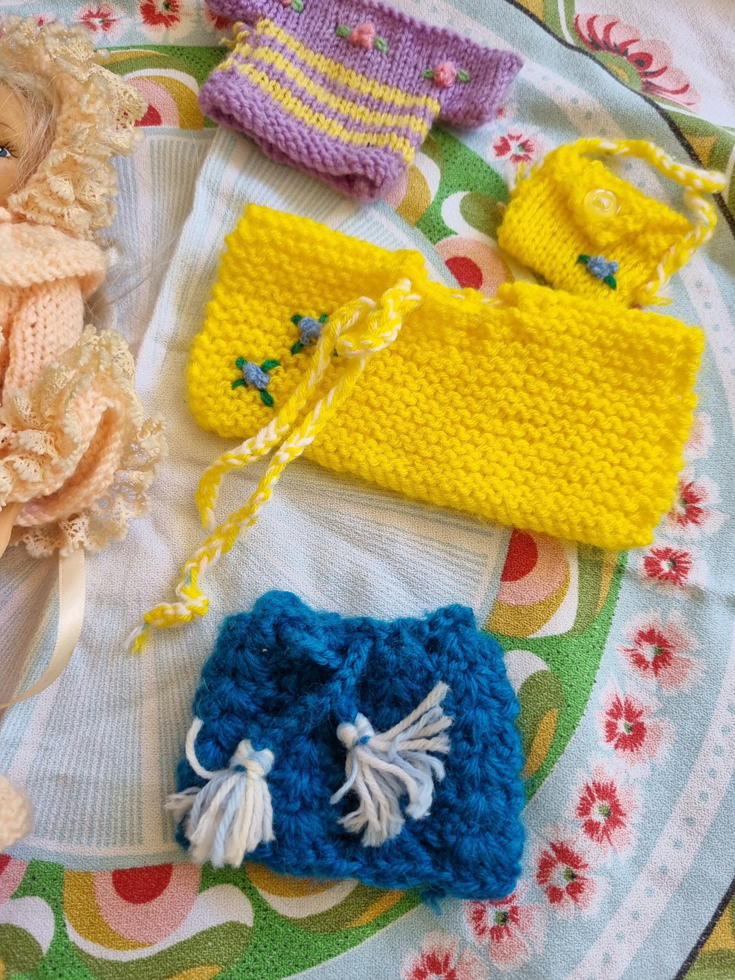 Fashion Doll with Knitted & Crocheted Clothes