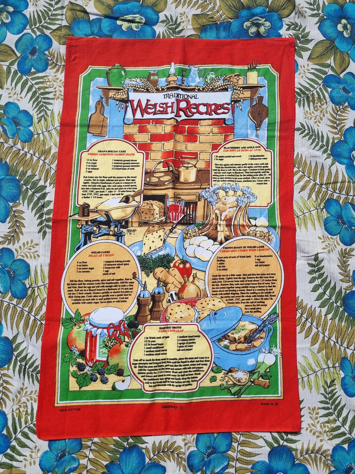 Welsh Recipes Tea Towel