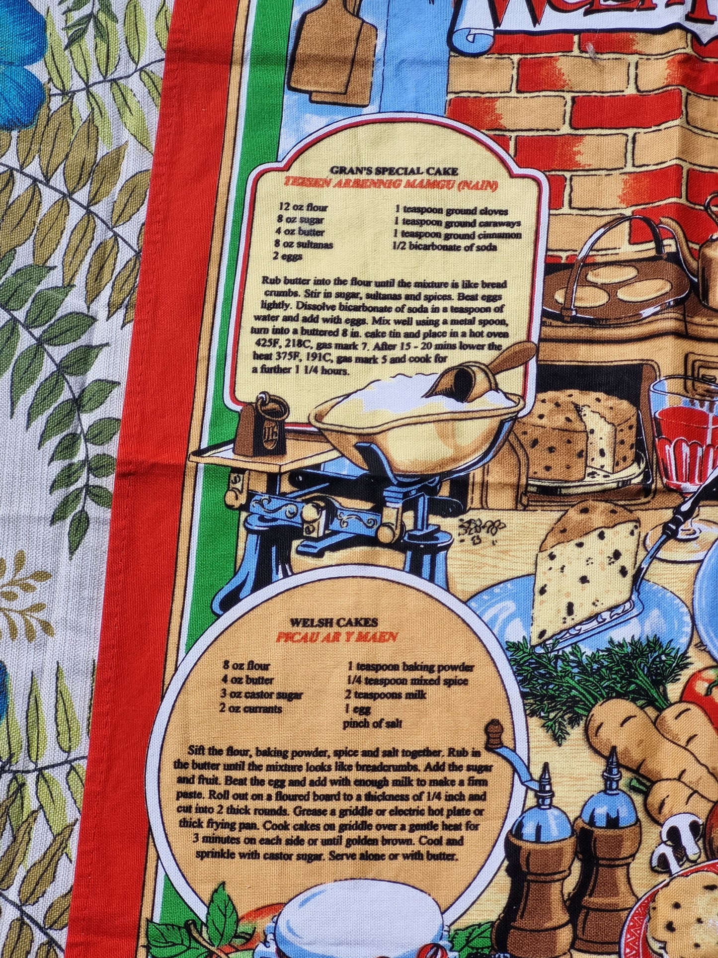 Welsh Recipes Tea Towel