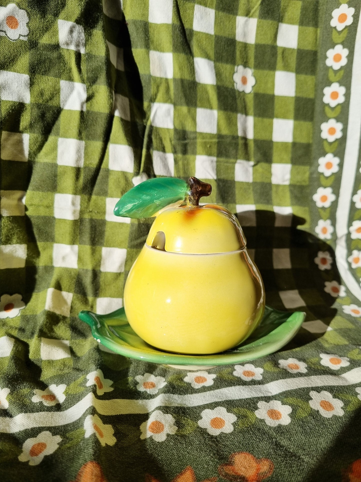 Lefton - Ceramic Jam/Condiment Pot - Pear