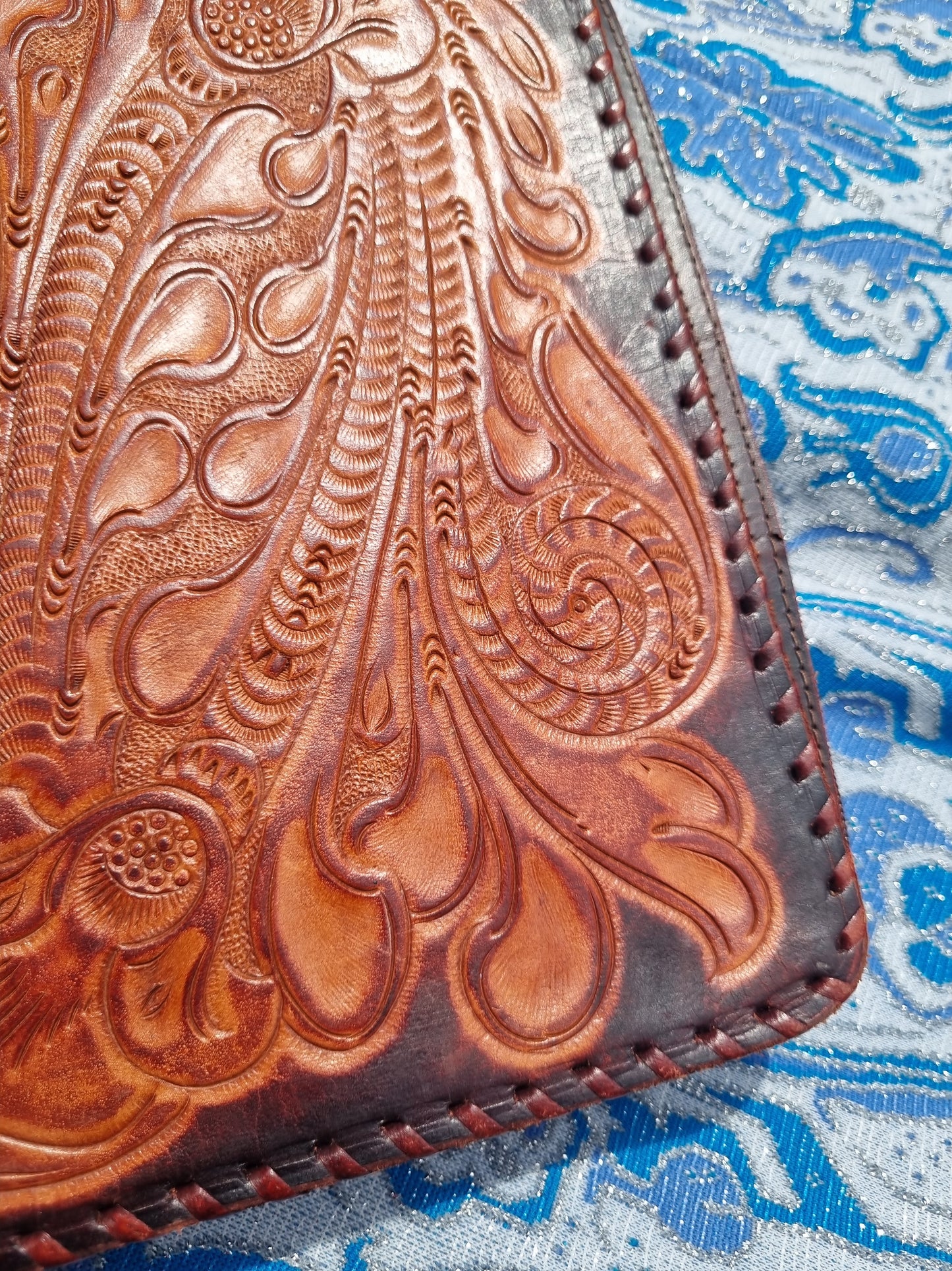 Vintage Tooled-Leather Clutch/Case