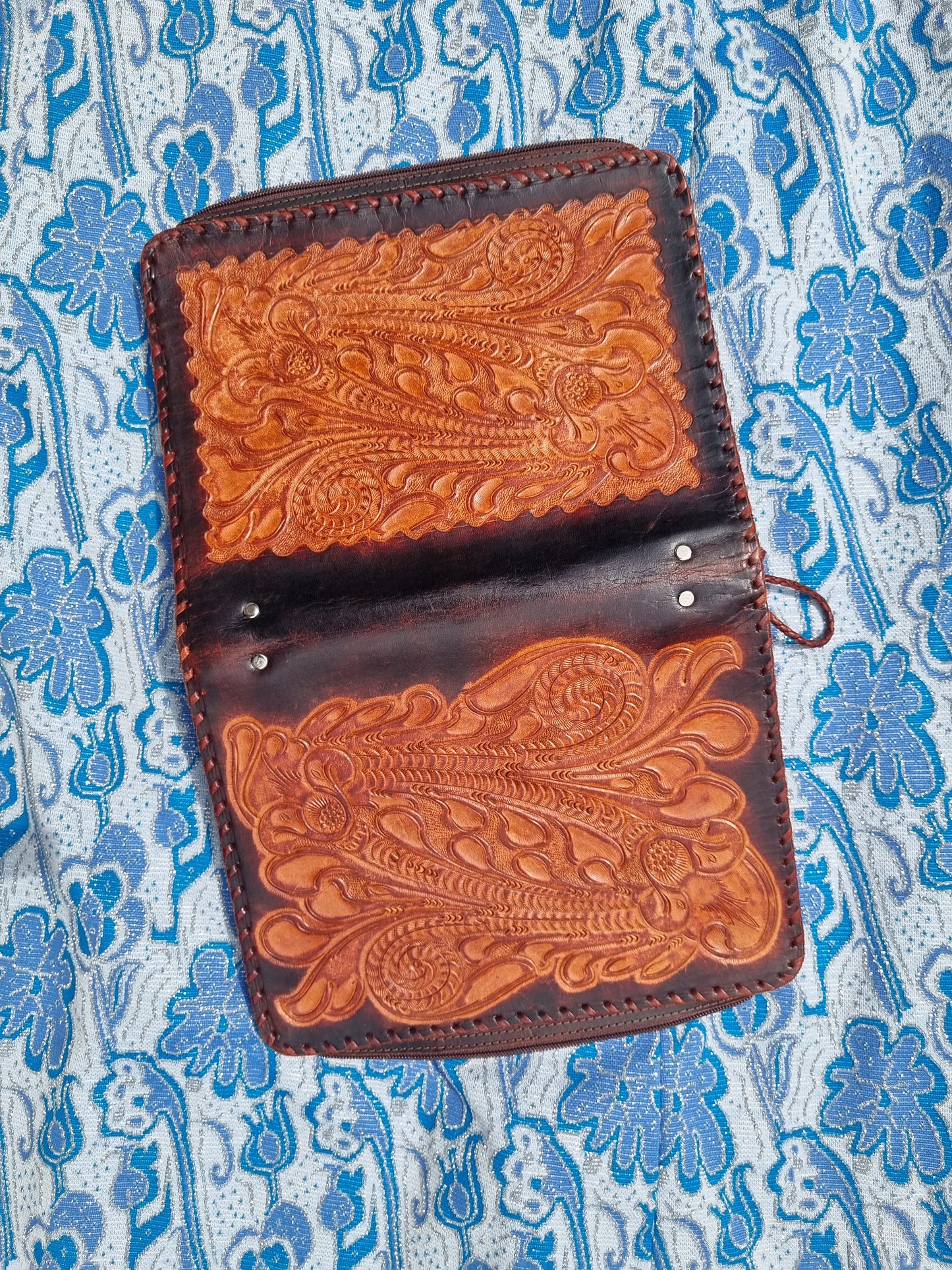 Vintage Tooled-Leather Clutch/Case