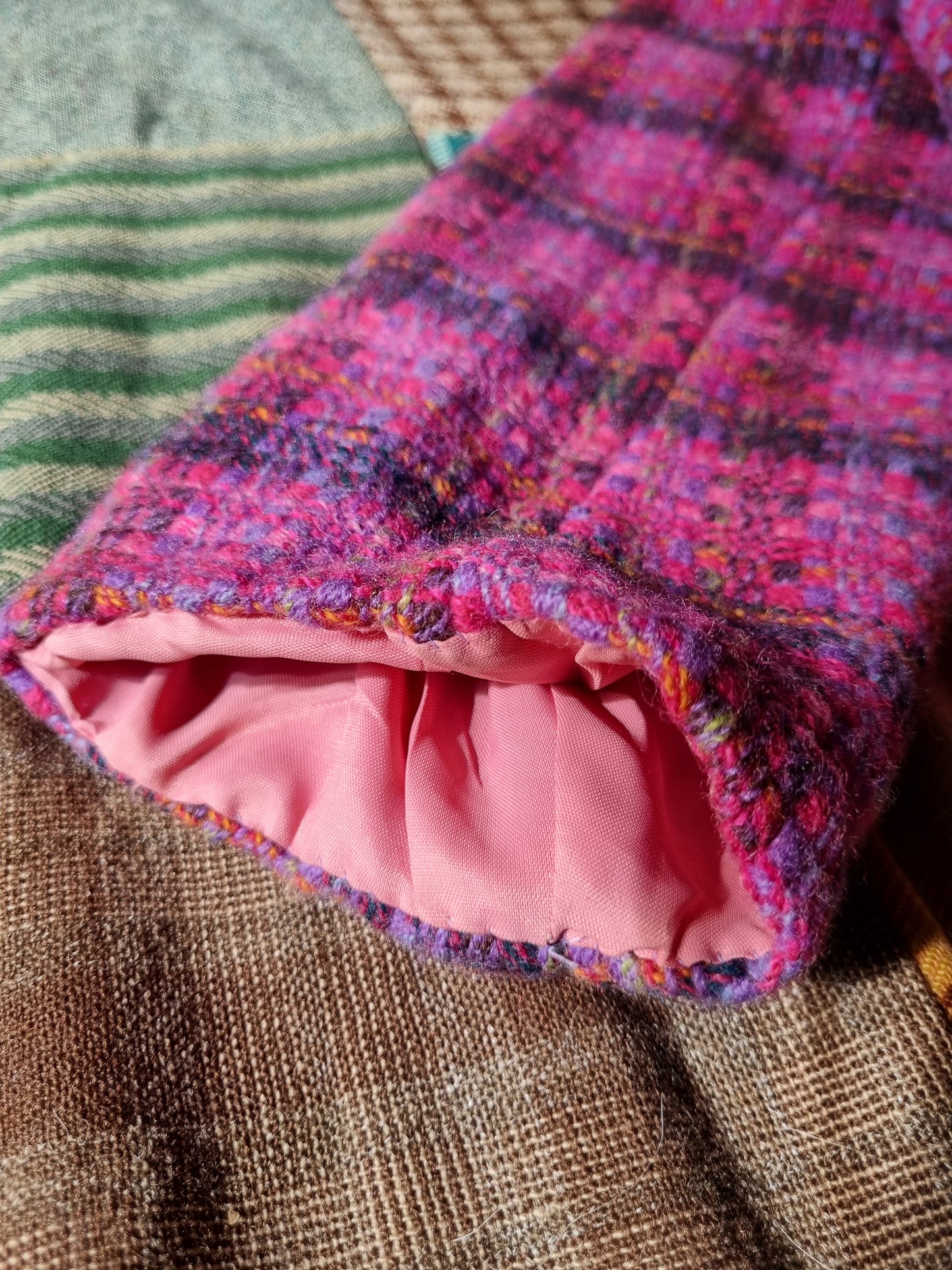 Pink Plaid Vintage Tweed Blazer