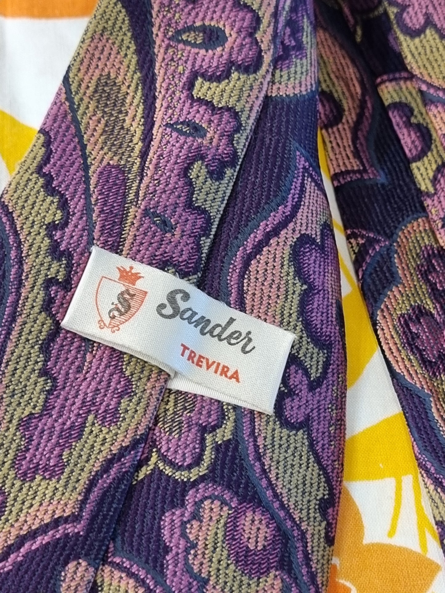 Vintage Tie - Sander 'Trevira' - Purple Paisley