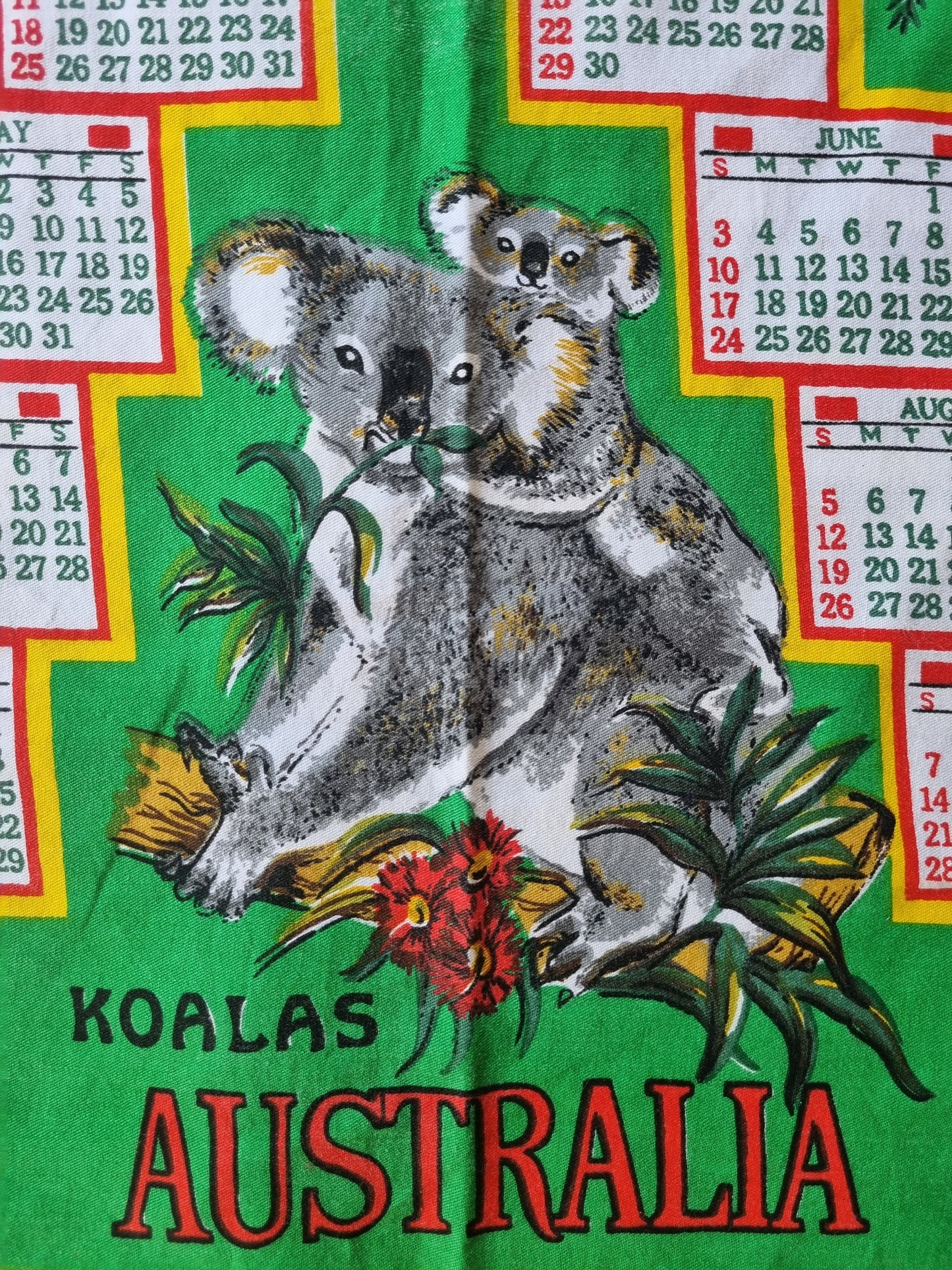 Vintage Tea Towel - Australia Koalas 1979