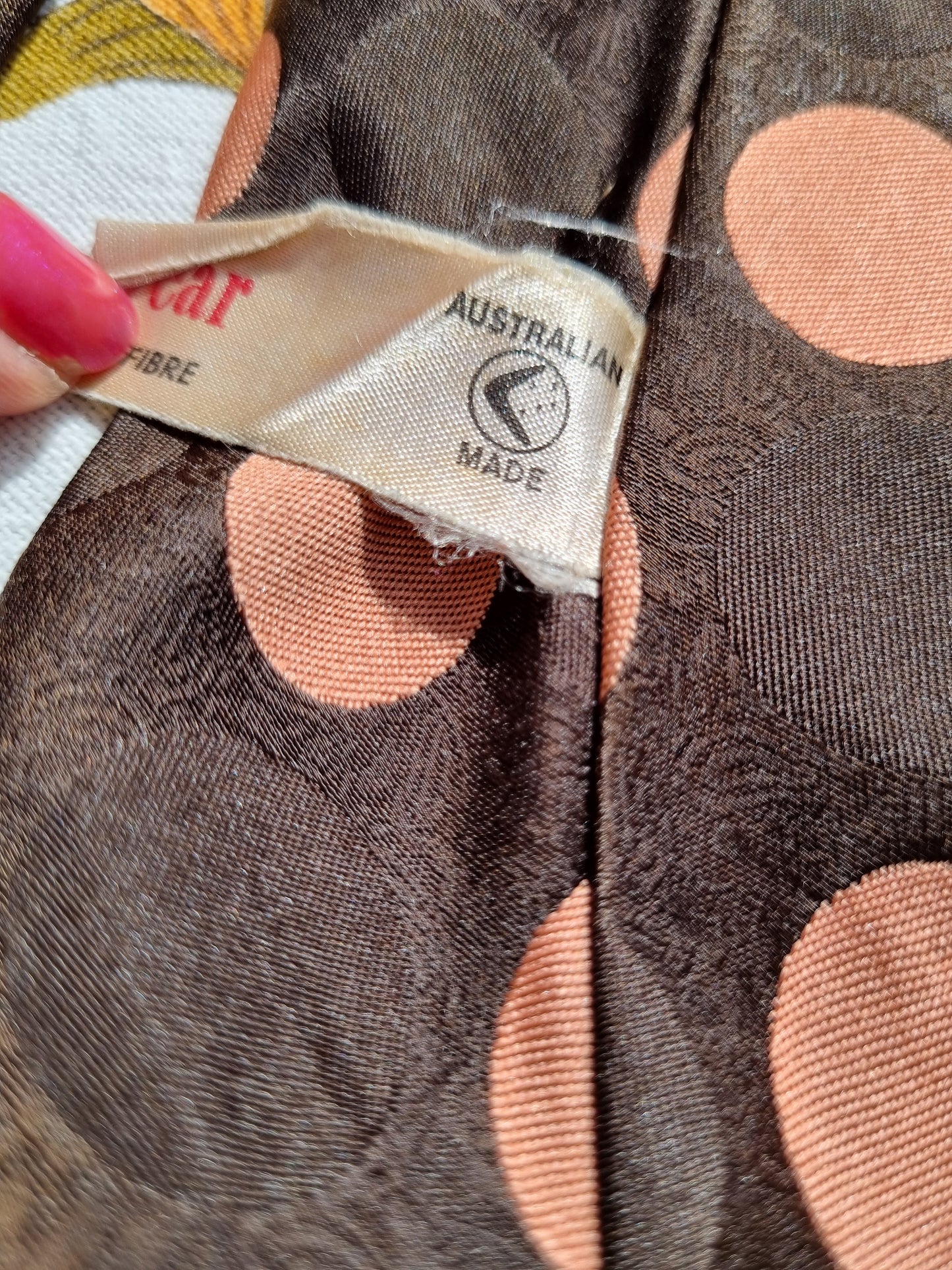 Brown and Peach Polkadot Tie