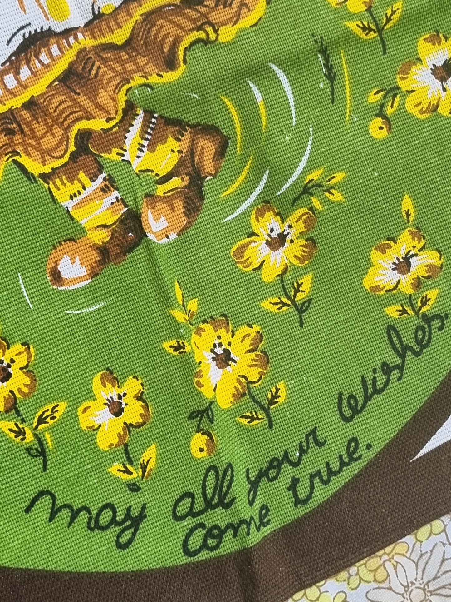 Vintage Teatowel - 'Hobbie' Style Illustration