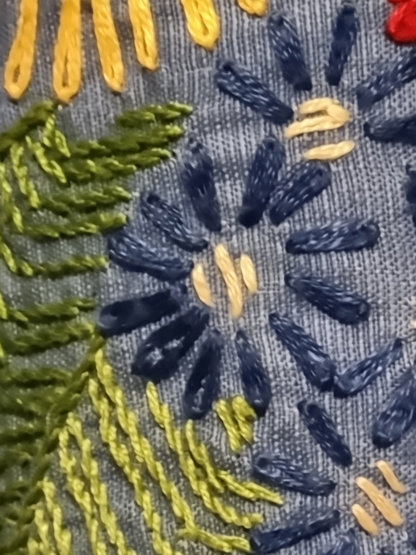 True 1930s Dress - Cornflower Blue With Floral Embroidery (M)