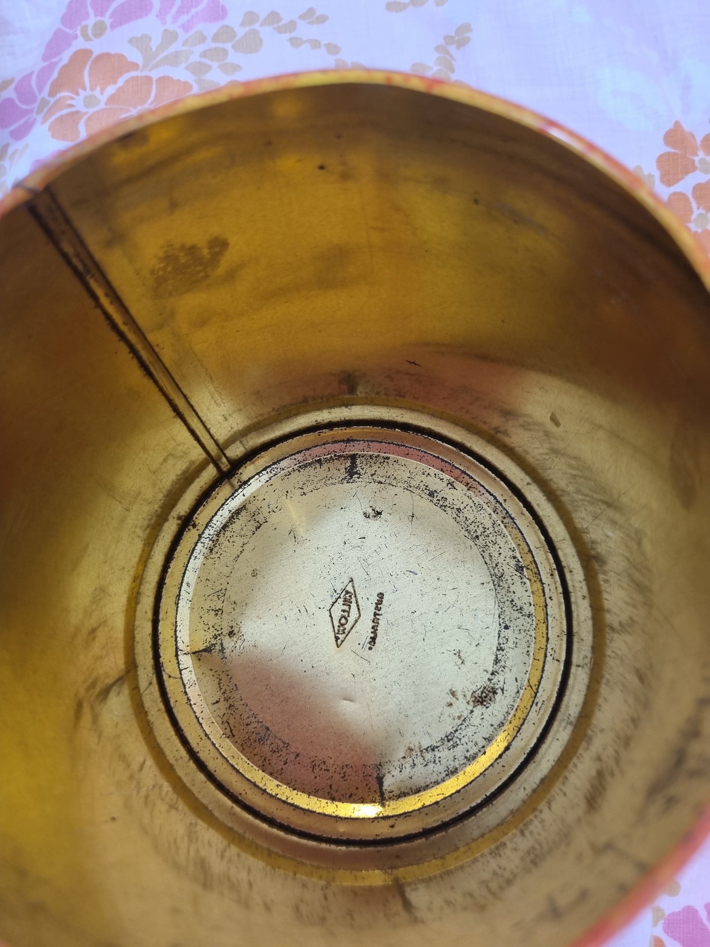 Vintage Tin - Orange Striped Cannister