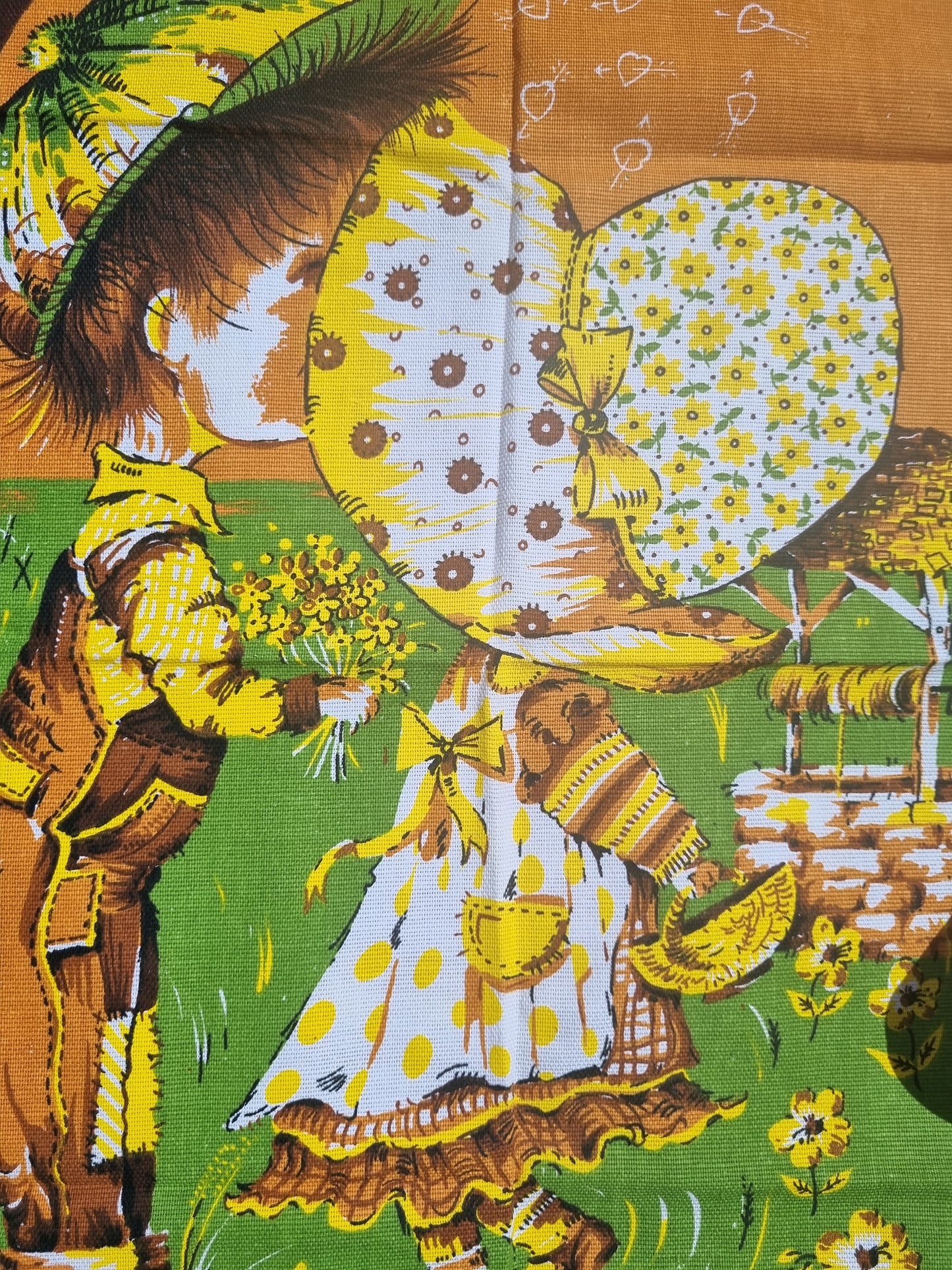 Vintage Teatowel - 'Hobbie' Style Illustration