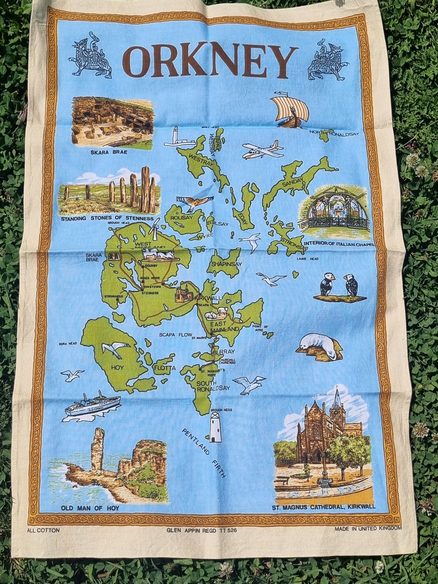 Vintage Teatowel - Orkney Islands