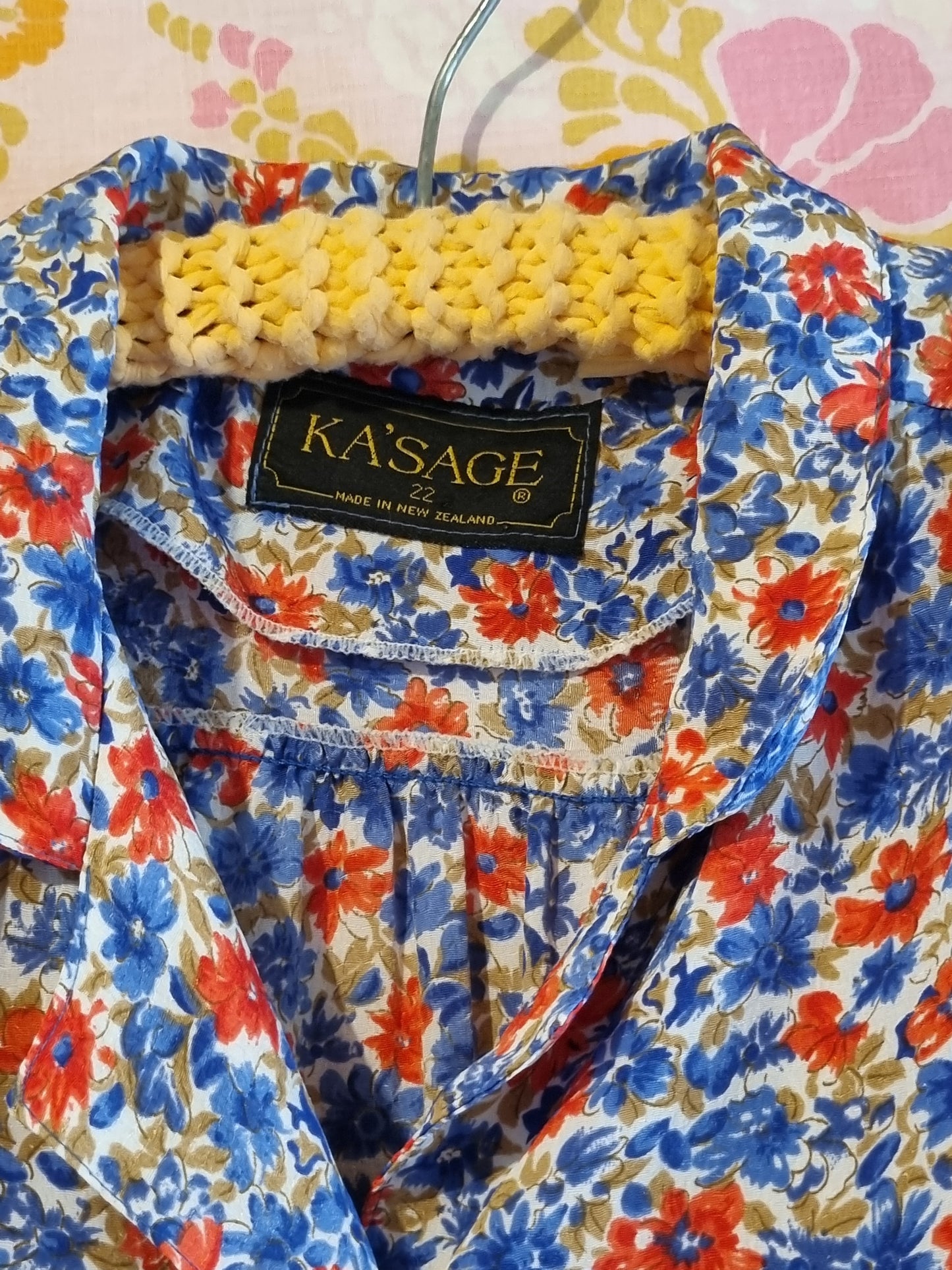 "KA'SAGE" 1980s Floral Dress (XL)