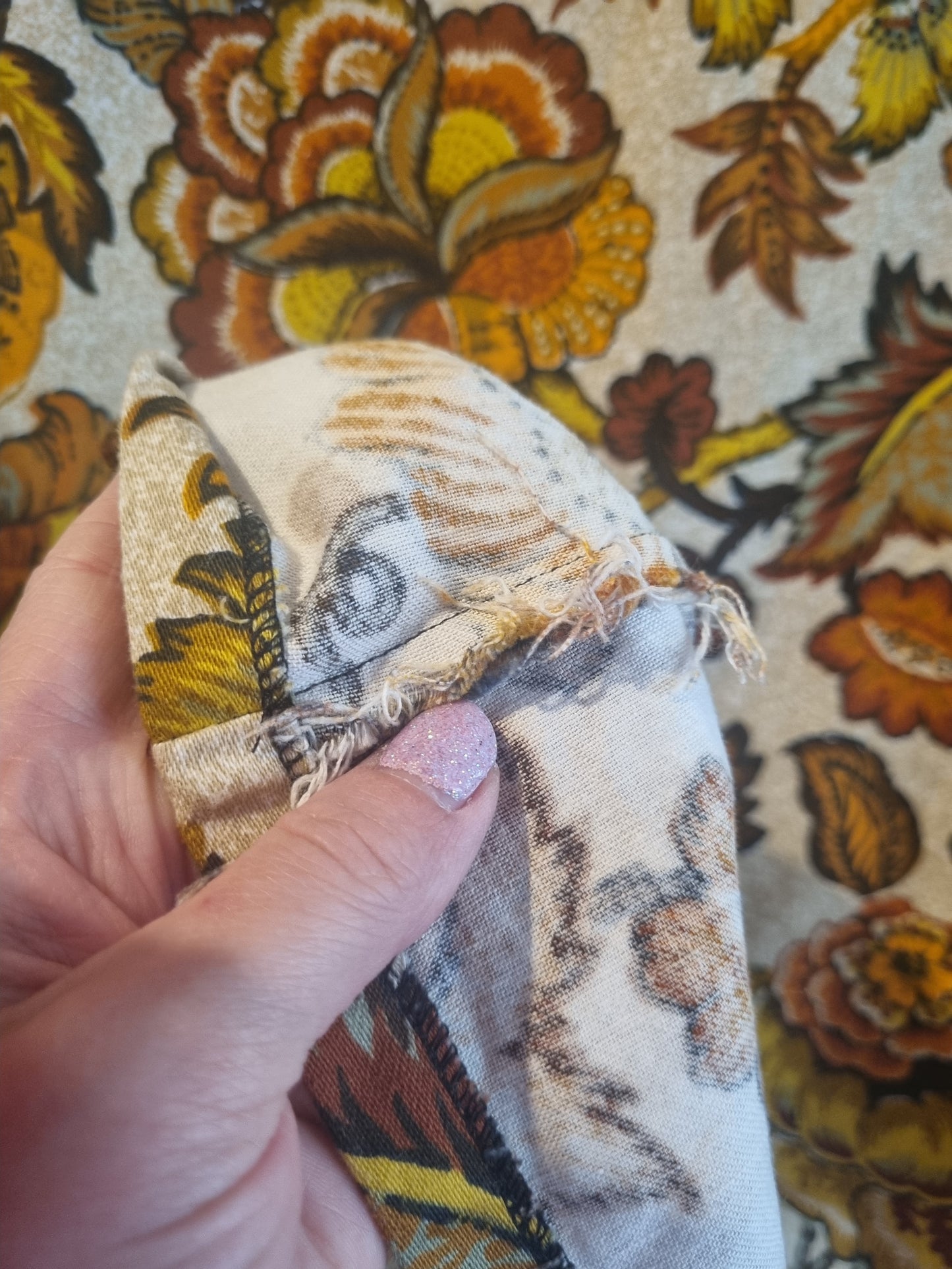 Homemade Dress (New) - Vintage Orange and Brown Floral
