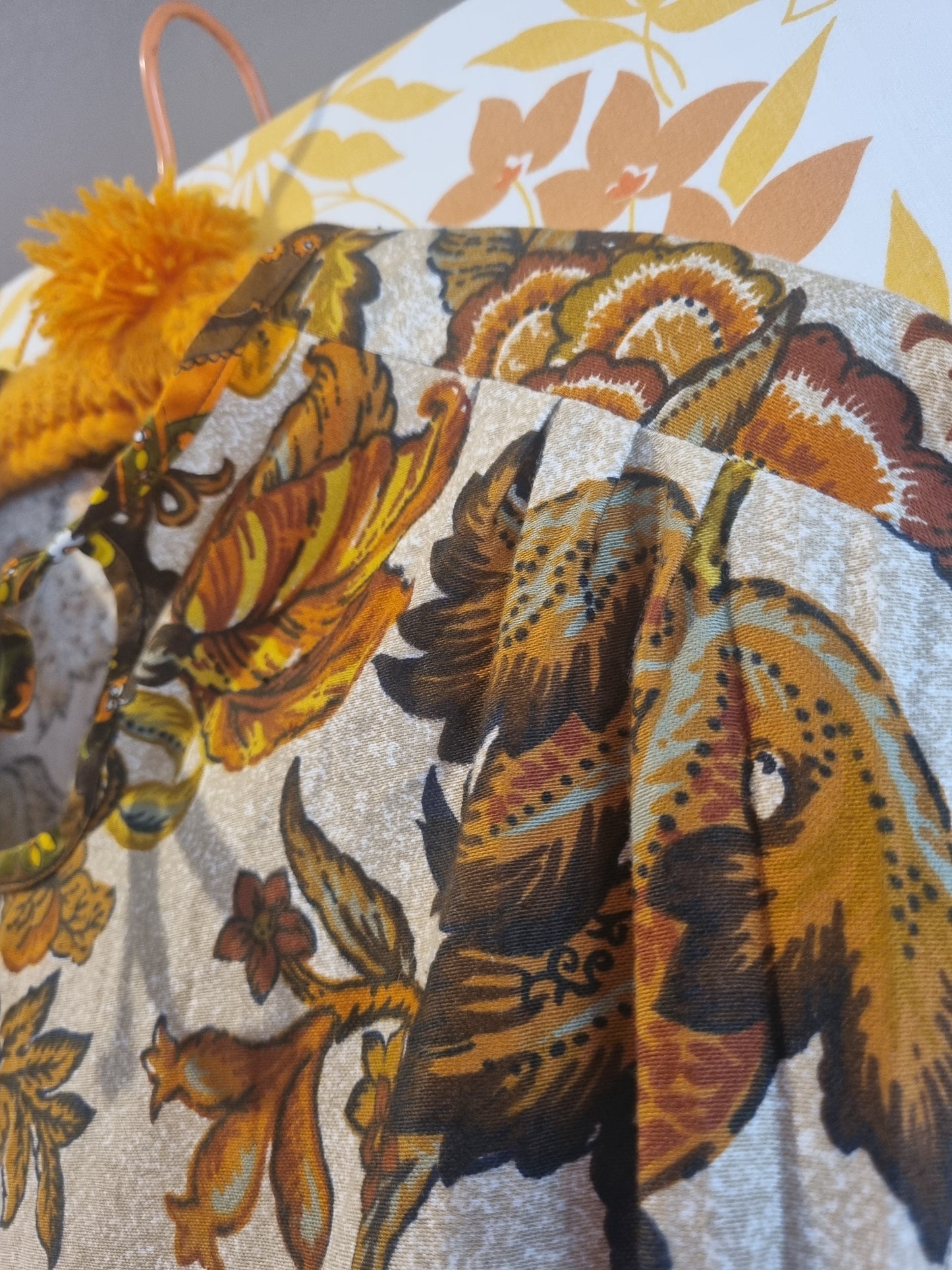 Homemade Dress (New) - Vintage Orange and Brown Floral
