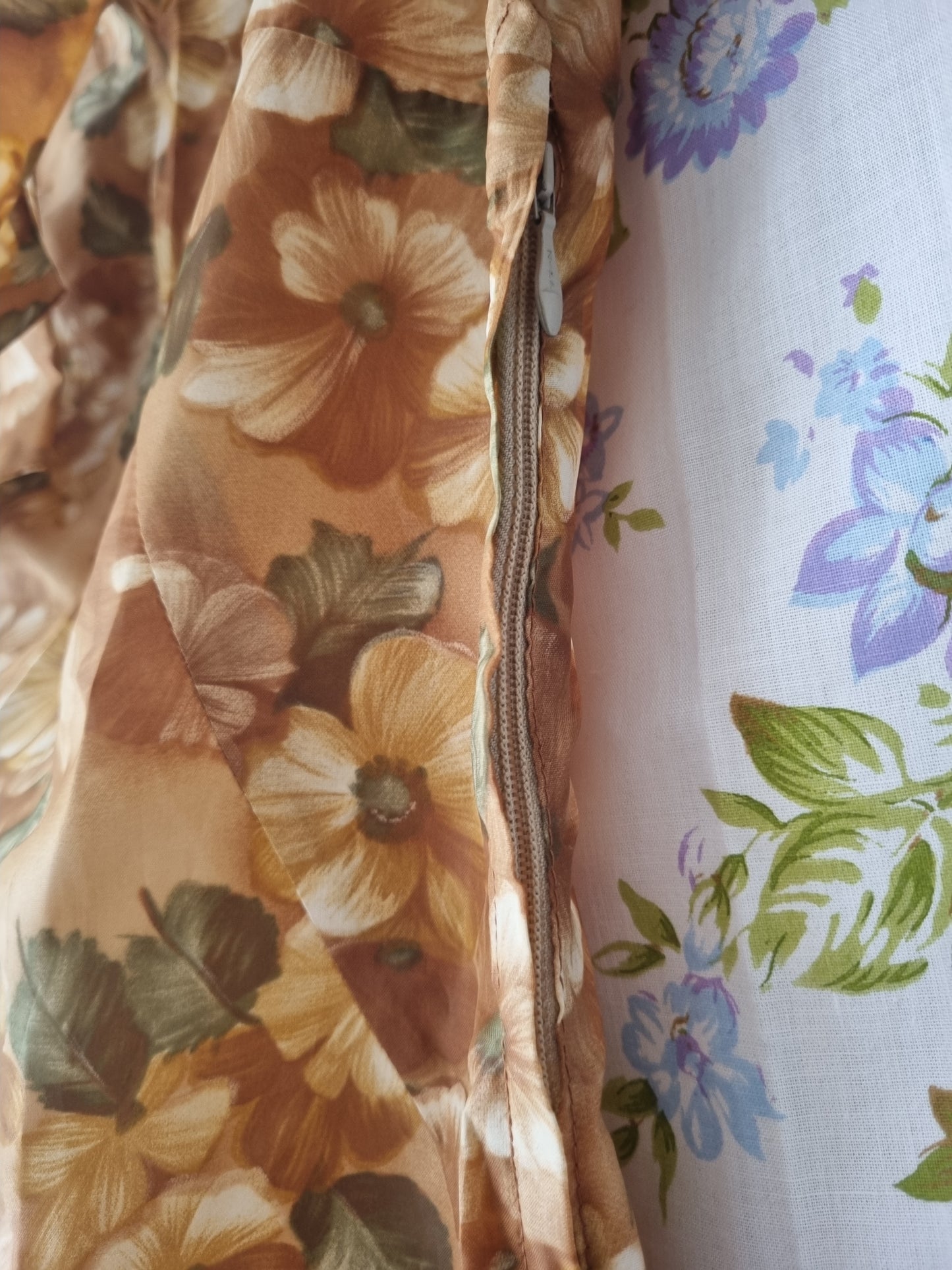 1960s Dress - Brown Floral (S)