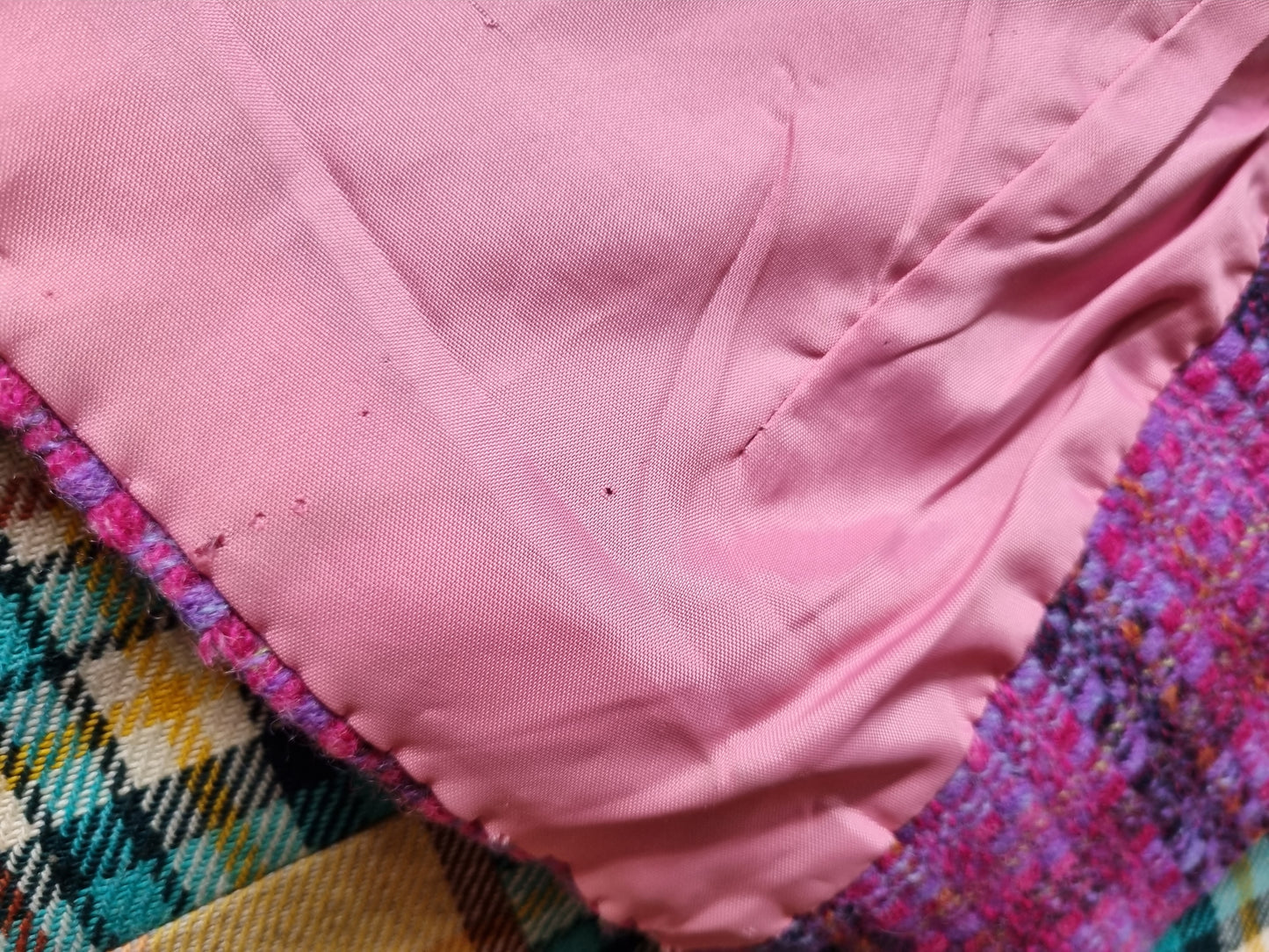 Pink Plaid Vintage Tweed Blazer