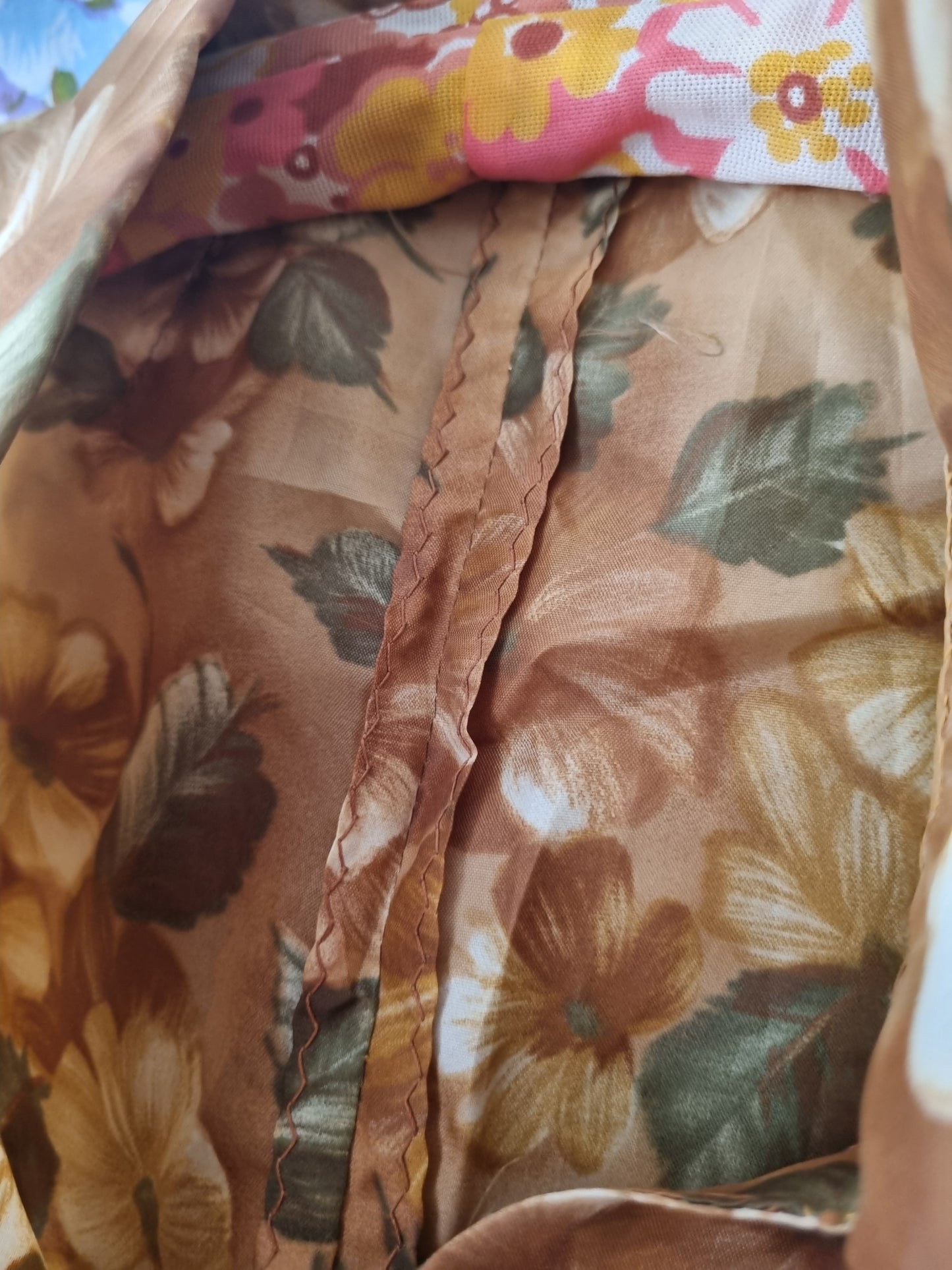1960s Dress - Brown Floral (S)