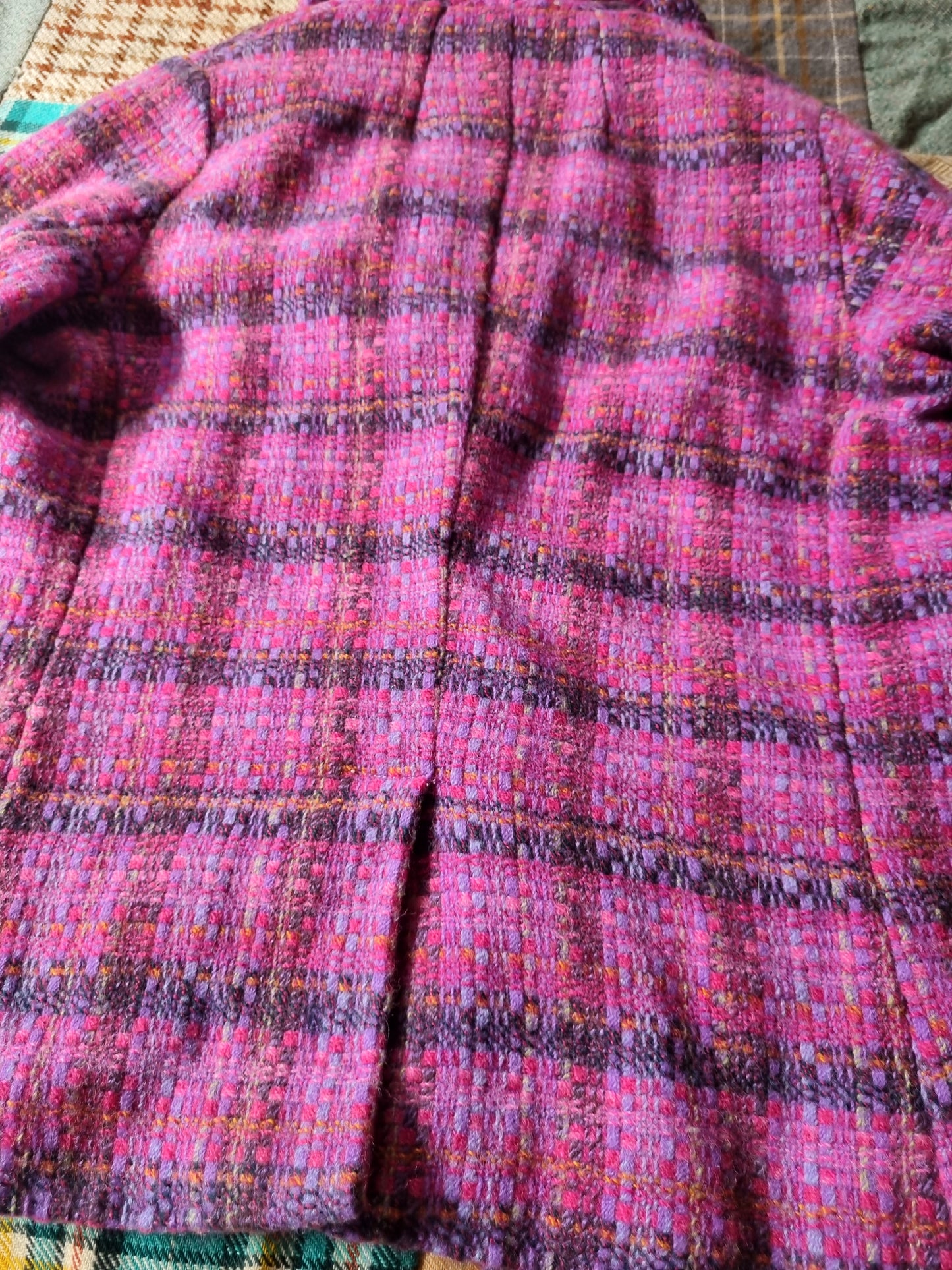 Pink Plaid Vintage Tweed Blazer