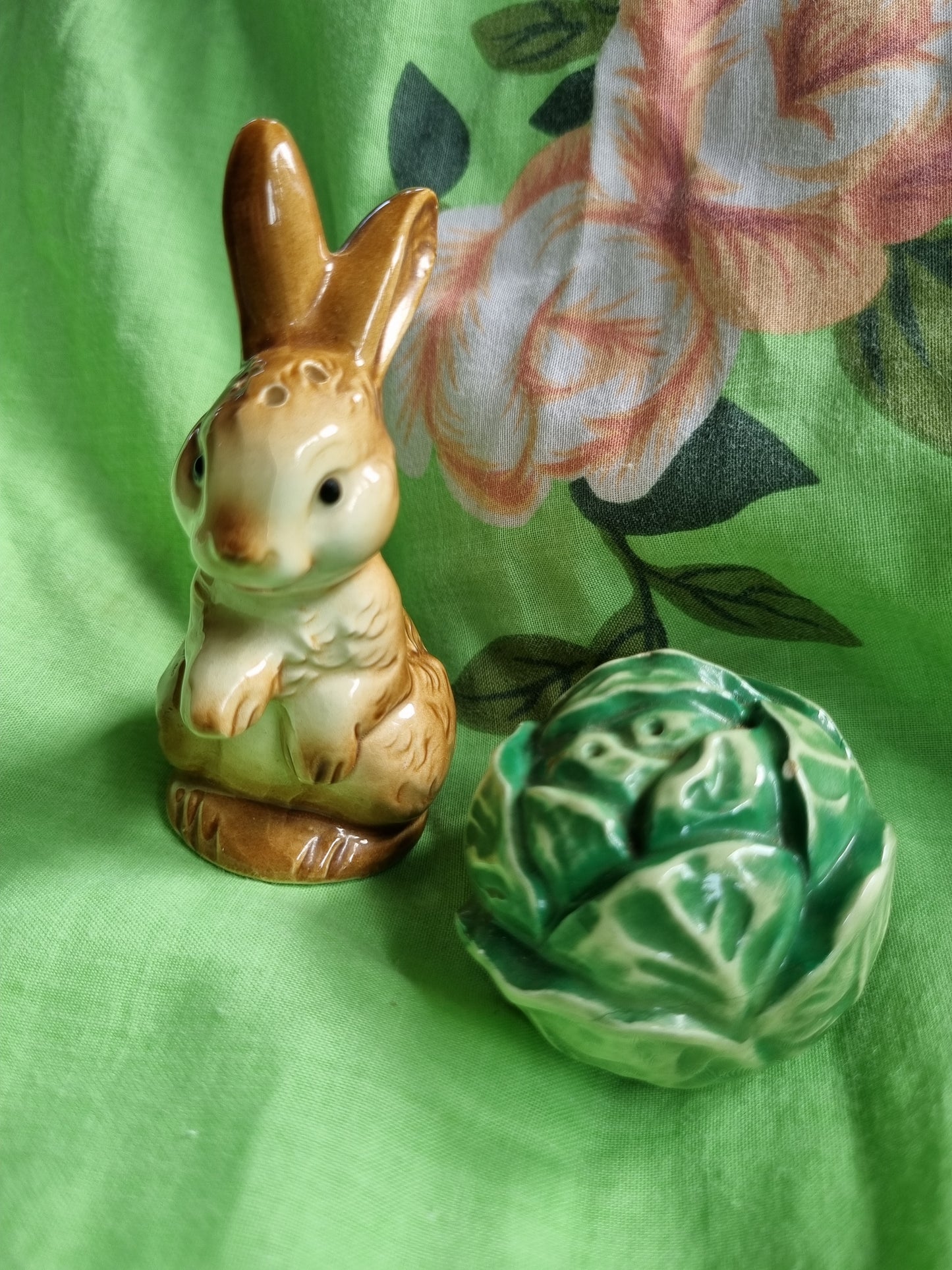 Goebel Rabbit and Cabbage Salt and Pepper Shakers (Germany)