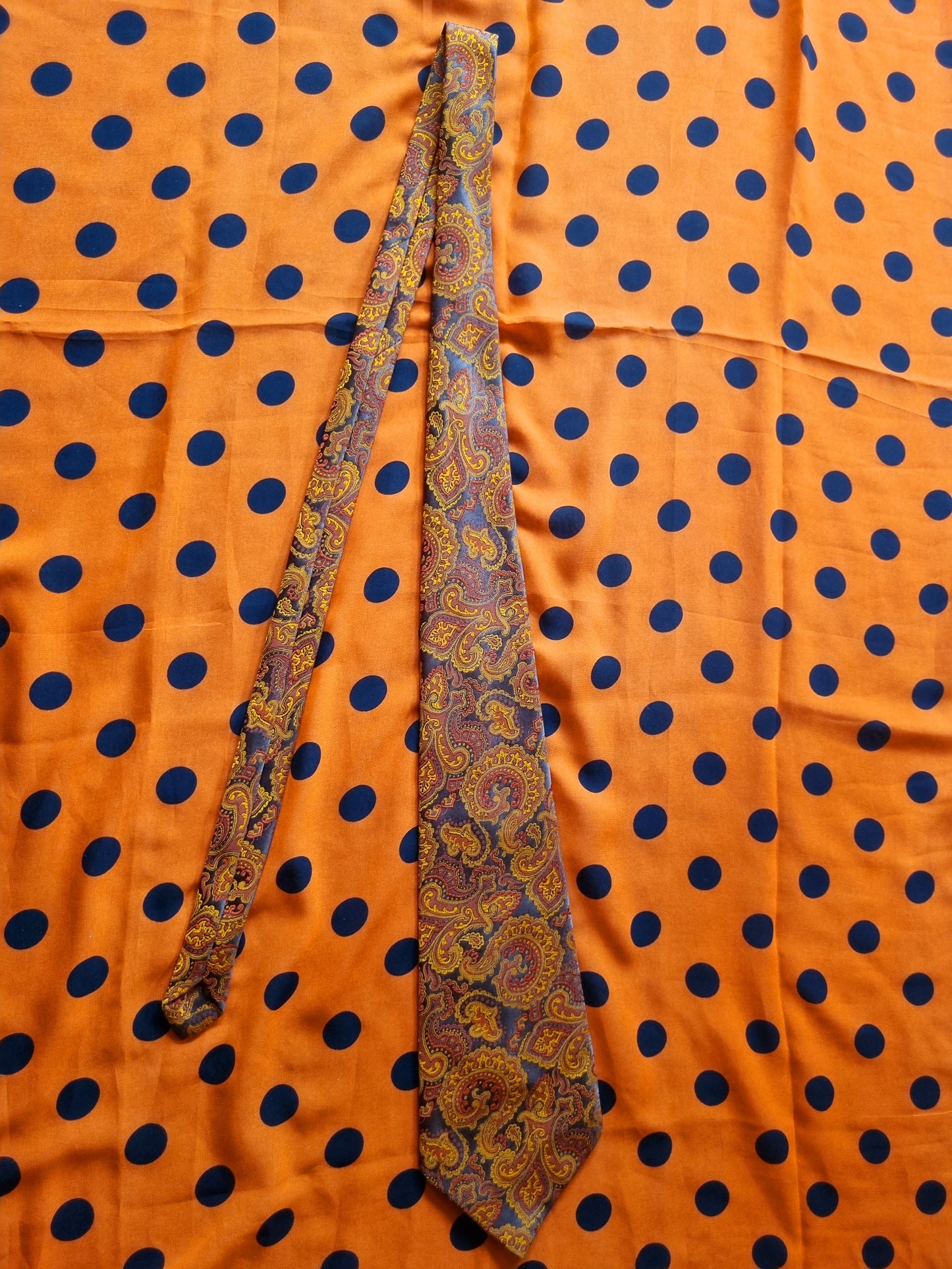 Vintage John Webster Tie - Orange Paisley