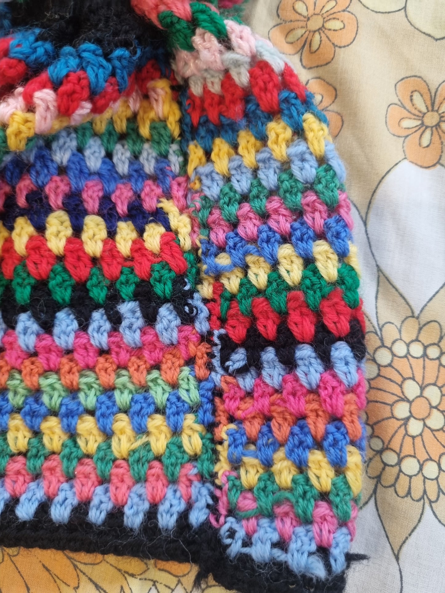 Rainbow Pom Pom Beanie