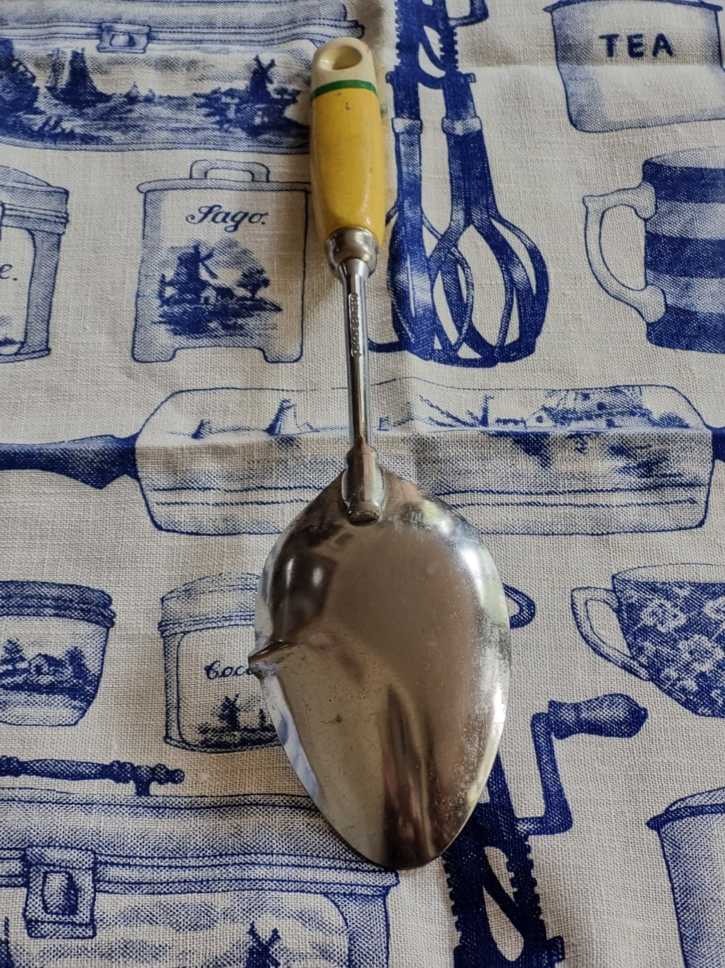 Vintage Serving Spoon - Painted Wooden Handle