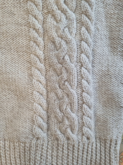 Cableknit Vest - Oatmeal (Size 14-16