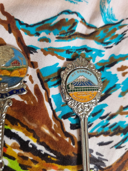 Souvenir Teaspoons - Rotorua and Mt Taranaki
