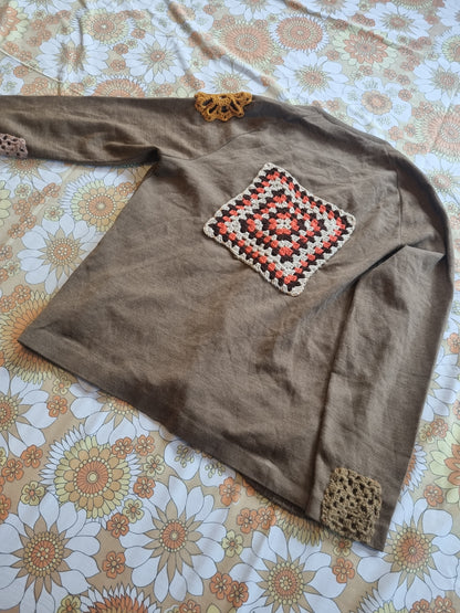 Vintage Grandpa Cardigan - Upcycled Patches