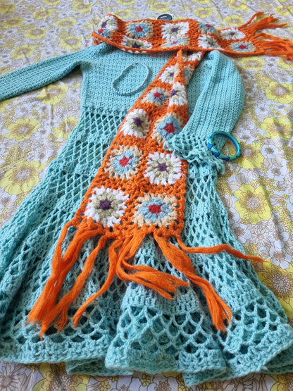Orange Scarf - Granny Squares