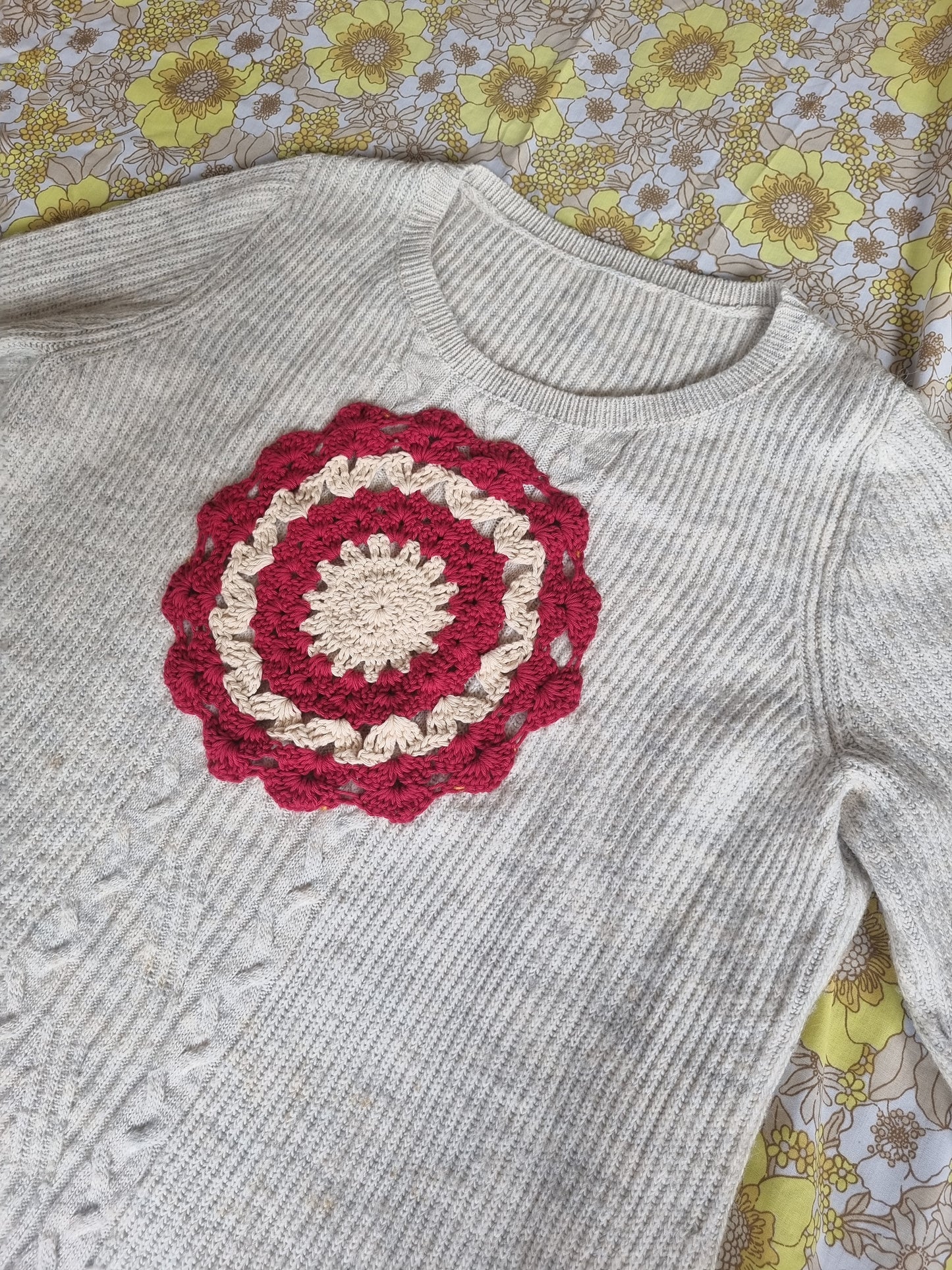 'Upcycled' Jersey - Crochet Doily Patch (L-XL)
