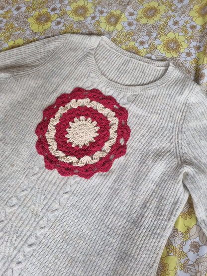 'Upcycled' Jersey - Crochet Doily Patch (L-XL)