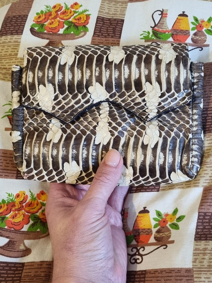 True Vintage 1940s Snakeskin Clutch