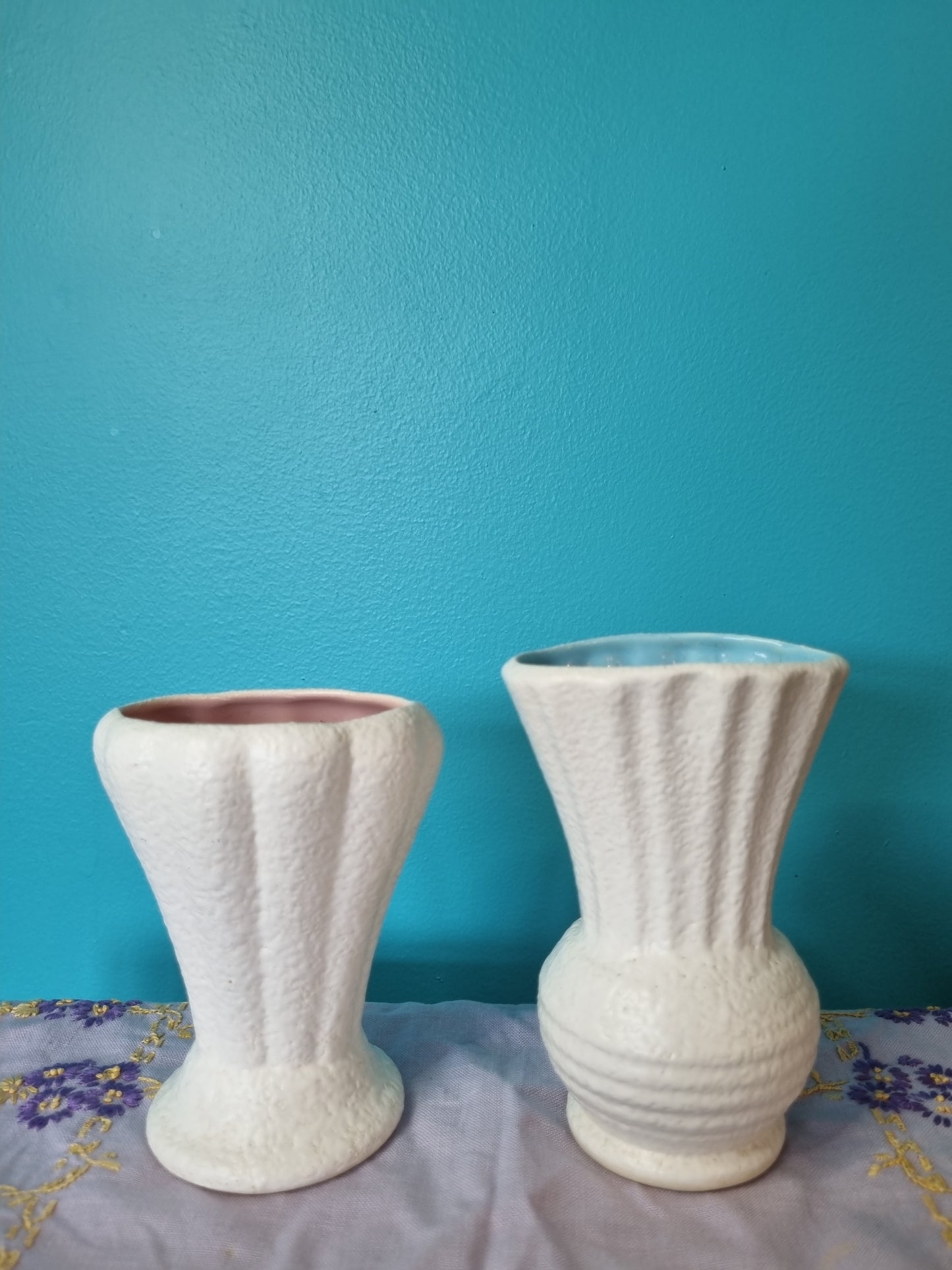 Two Vases by Diana - 'Snowdrift' Glaze