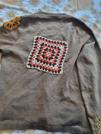 Vintage Grandpa Cardigan - Upcycled Patches