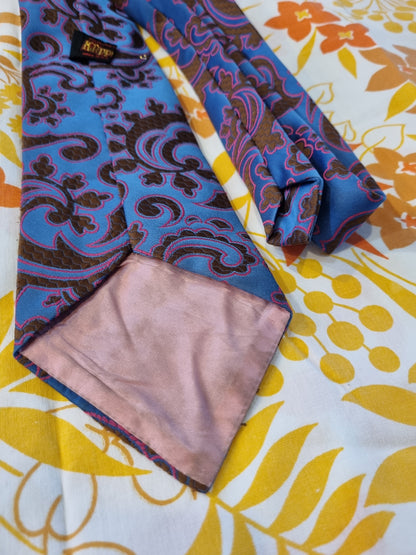 Vintage Tie by Klipper (Blue, Brown, and Pink)