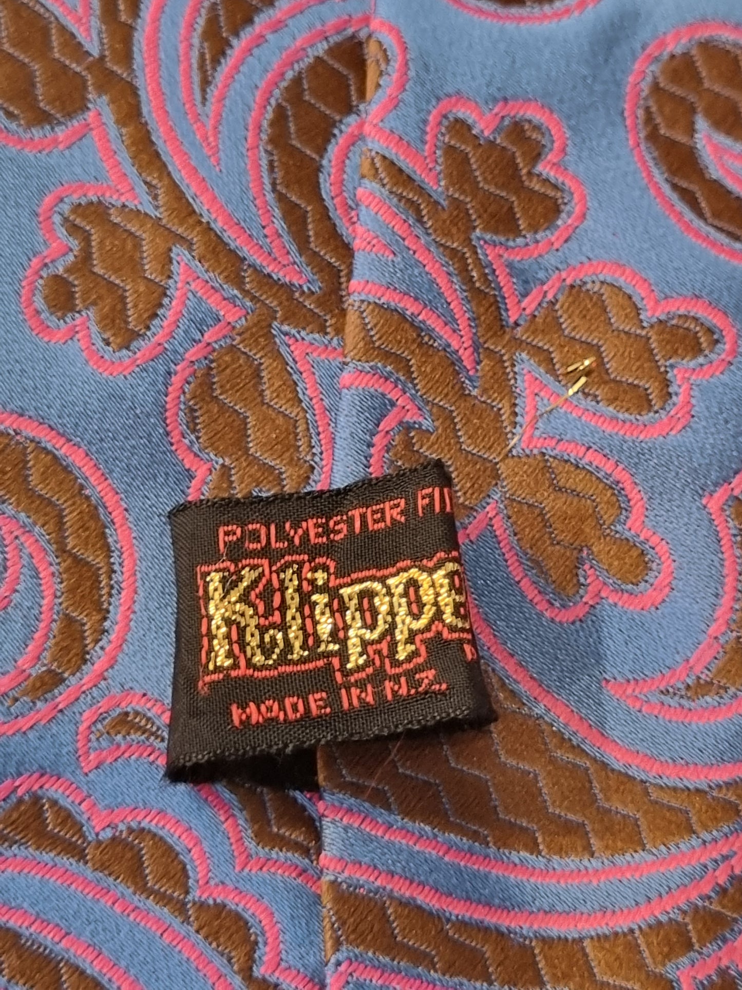 Vintage Tie by Klipper (Blue, Brown, and Pink)