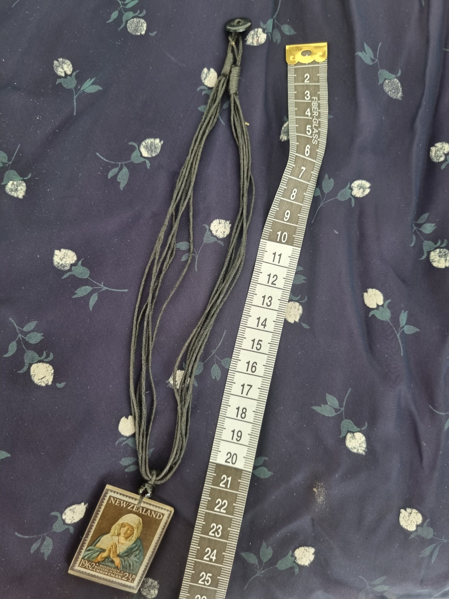 NZ Stamp Necklace - Madonna  In Prayer 1962