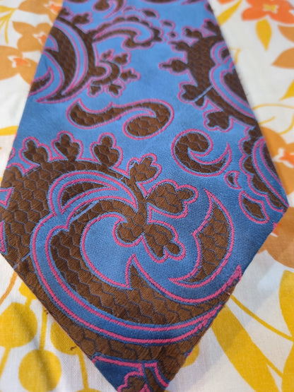 Vintage Tie by Klipper (Blue, Brown, and Pink)
