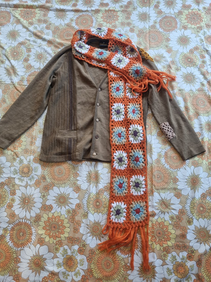 Vintage Grandpa Cardigan - Upcycled Patches