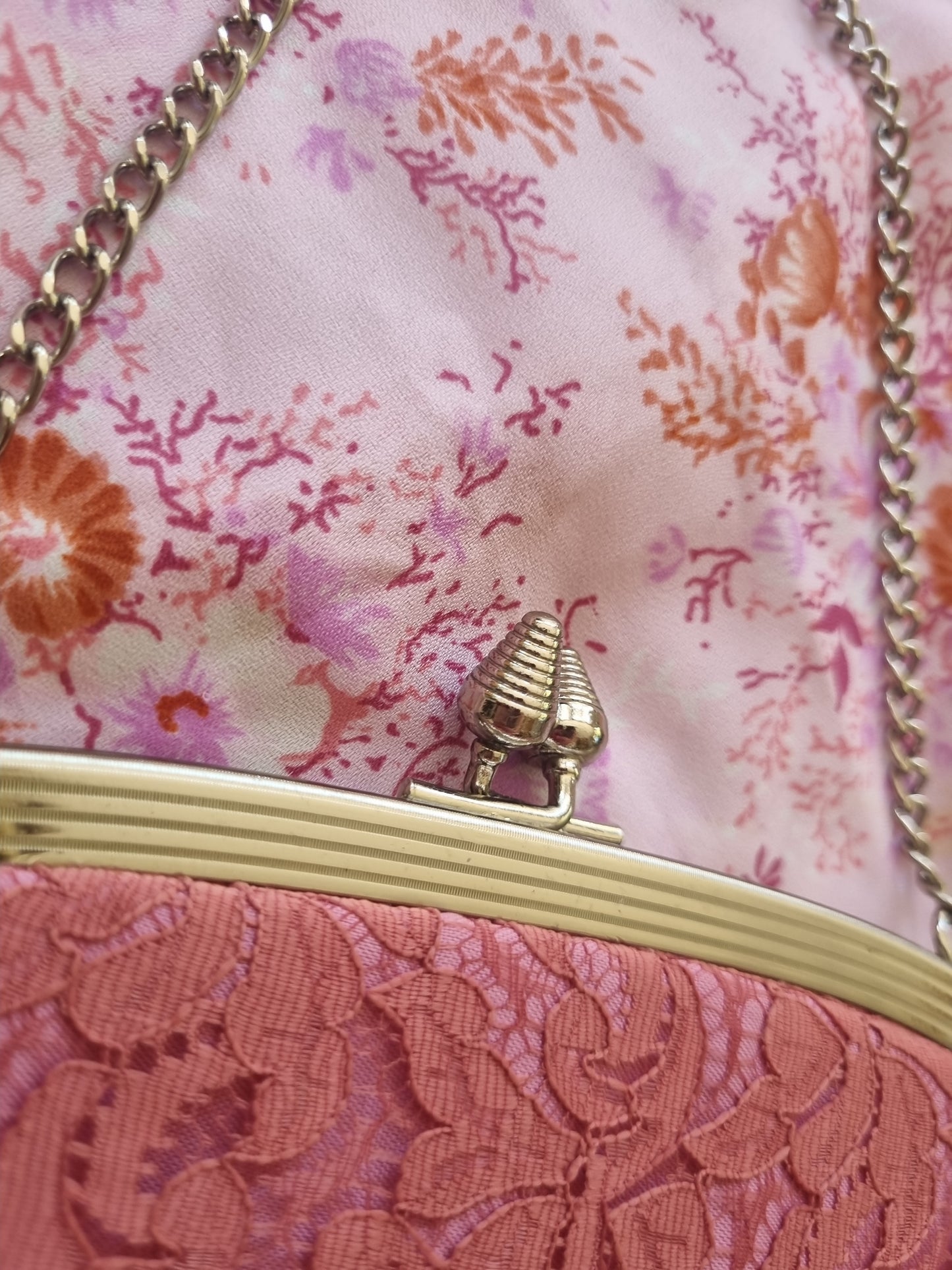 Vintage Purse - Dusky Pink Lace