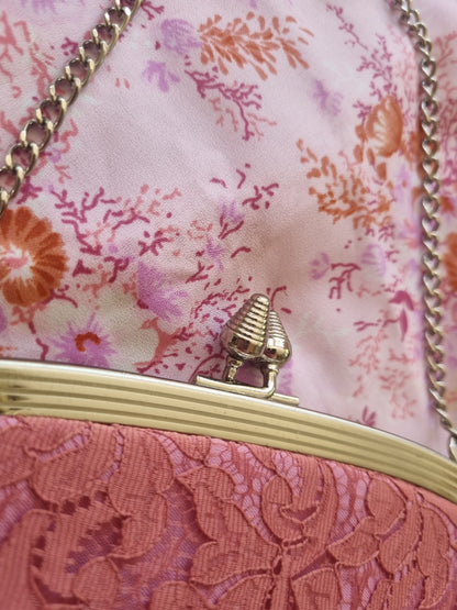 Vintage Purse - Dusky Pink Lace